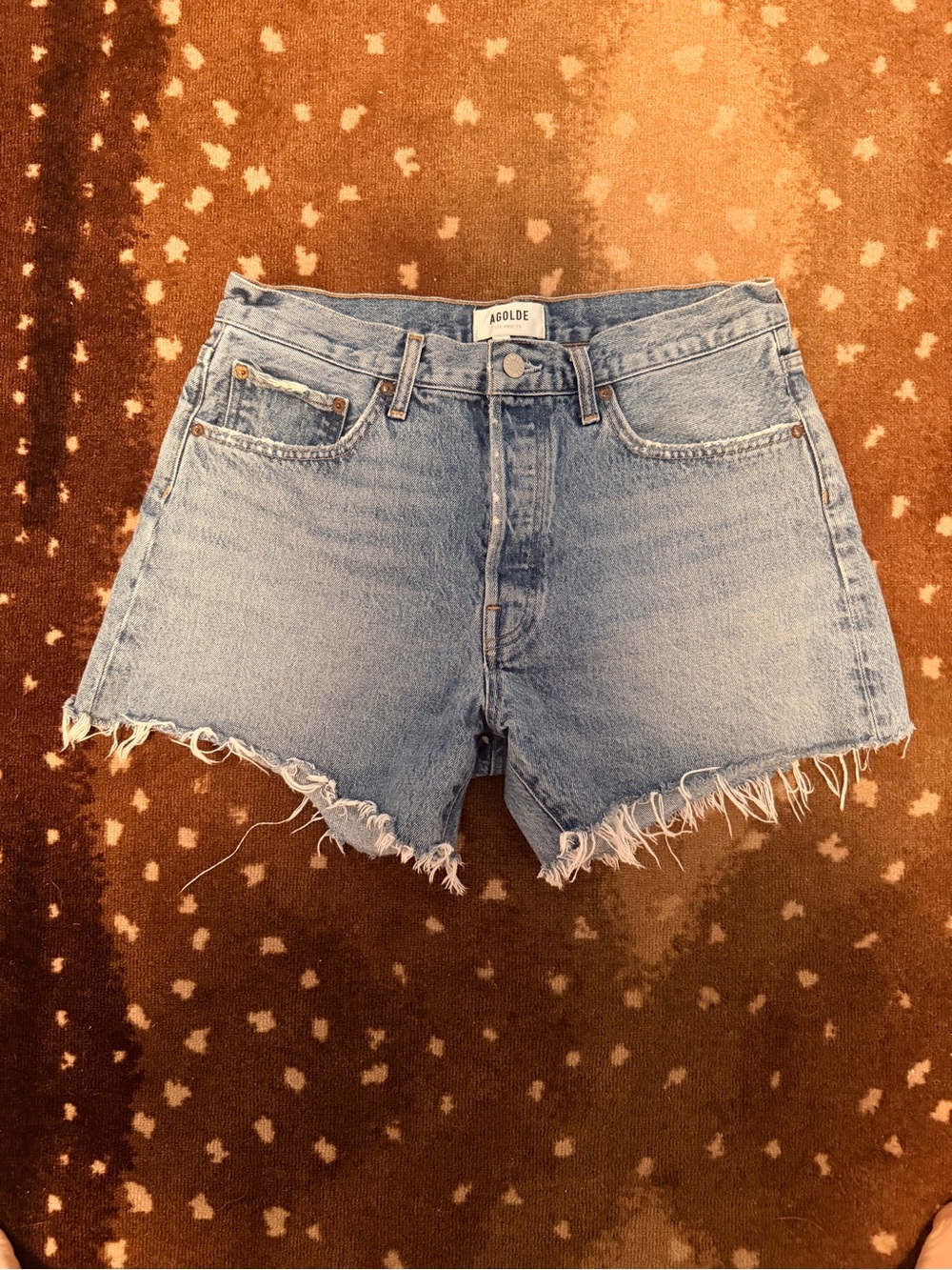 Agolde Parker Long Denim Shorts